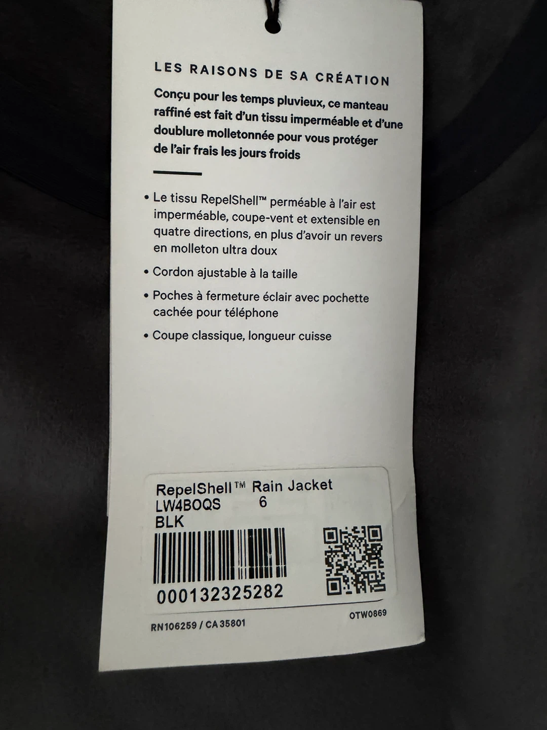 Lululemon RepelShell Rain Jacket Size 6 - photo 3