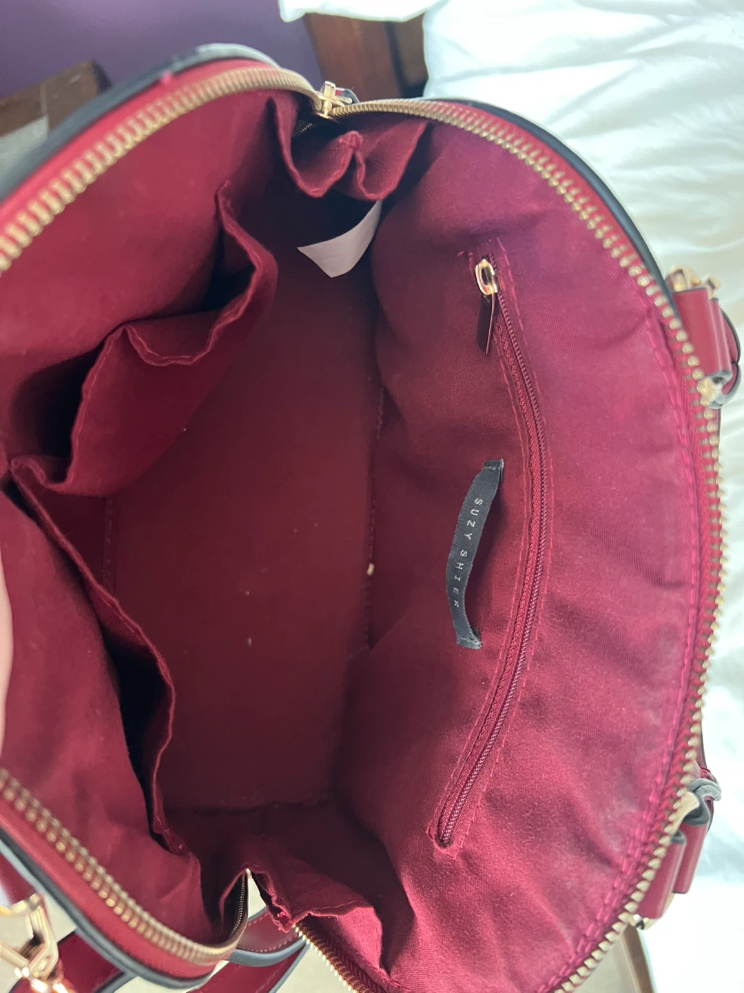 Suzy Shier Red Dome Satchel Purse - photo 5
