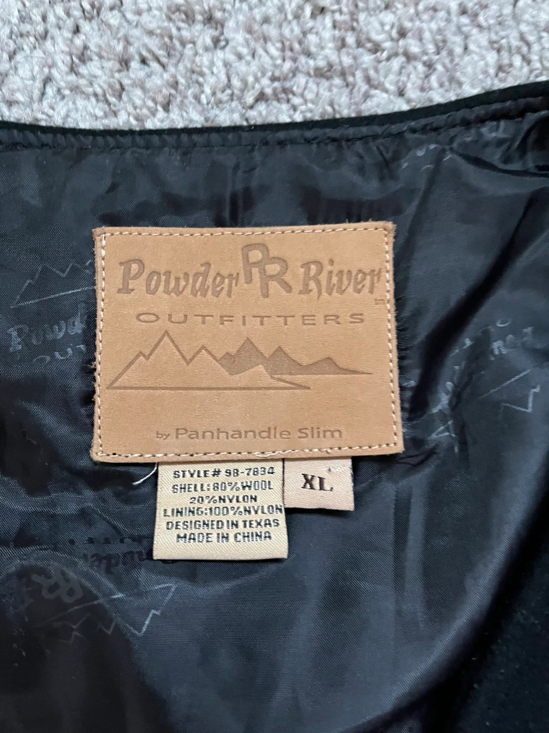 Like New Powder River Outfitters Men's Wool Vest Black XL - photo 3