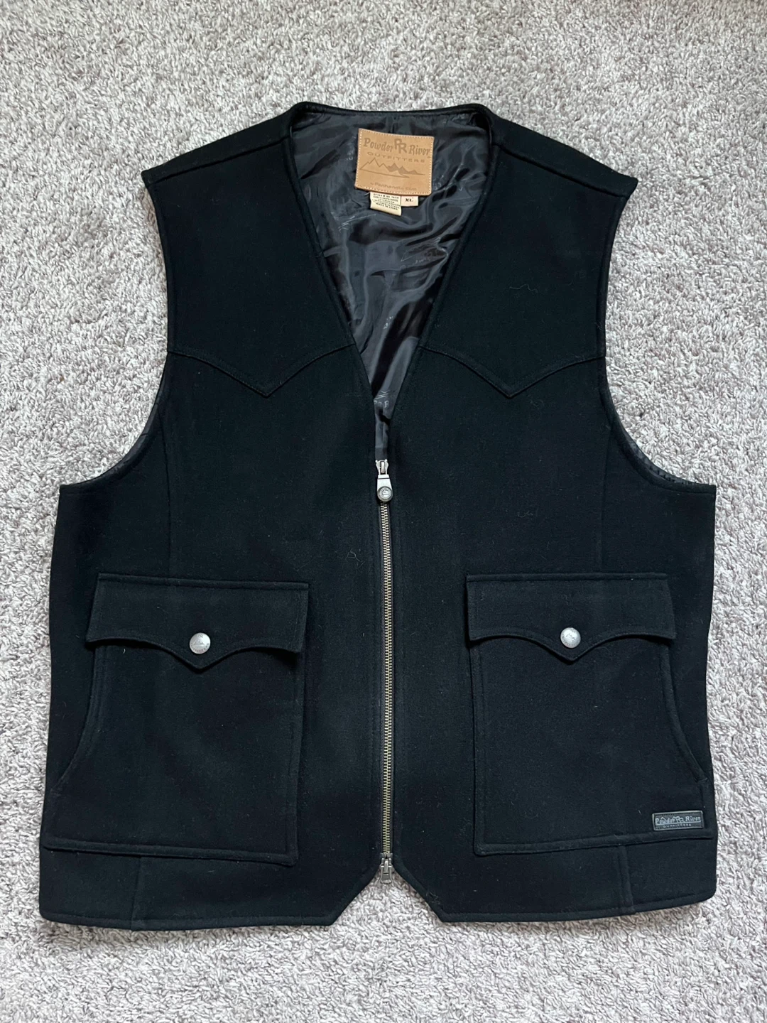 Like New Powder River Outfitters Men's Wool Vest Black XL