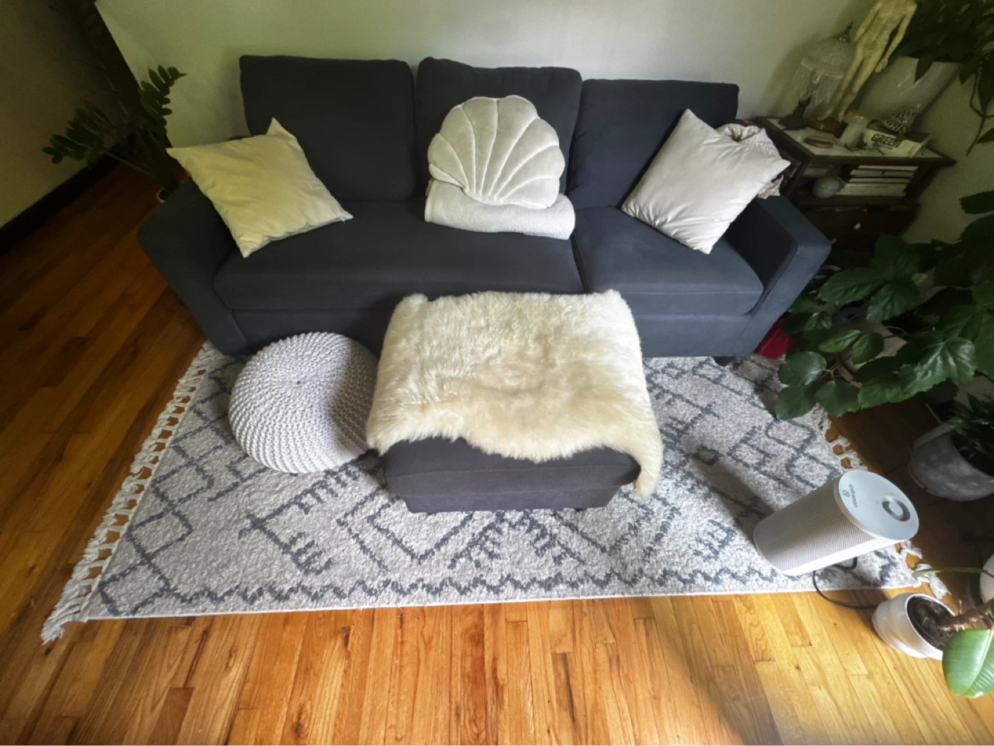 Blue Sofa with Ottoman - photo 3