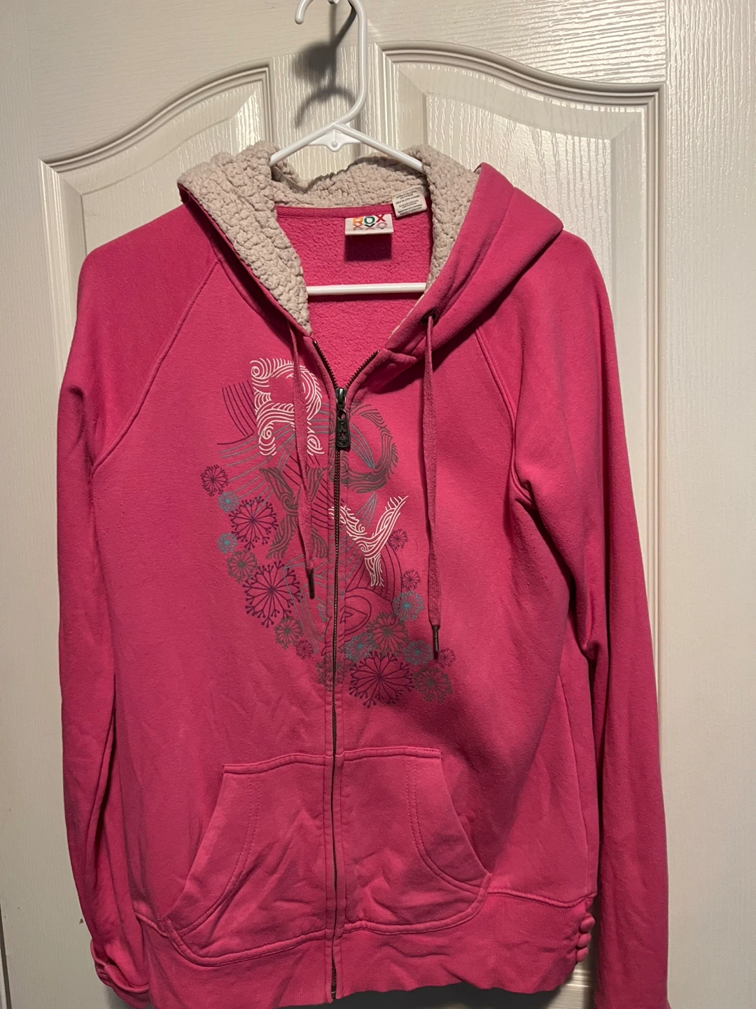 Hot Pink Roxy Hoodie with Sherpa Lining
