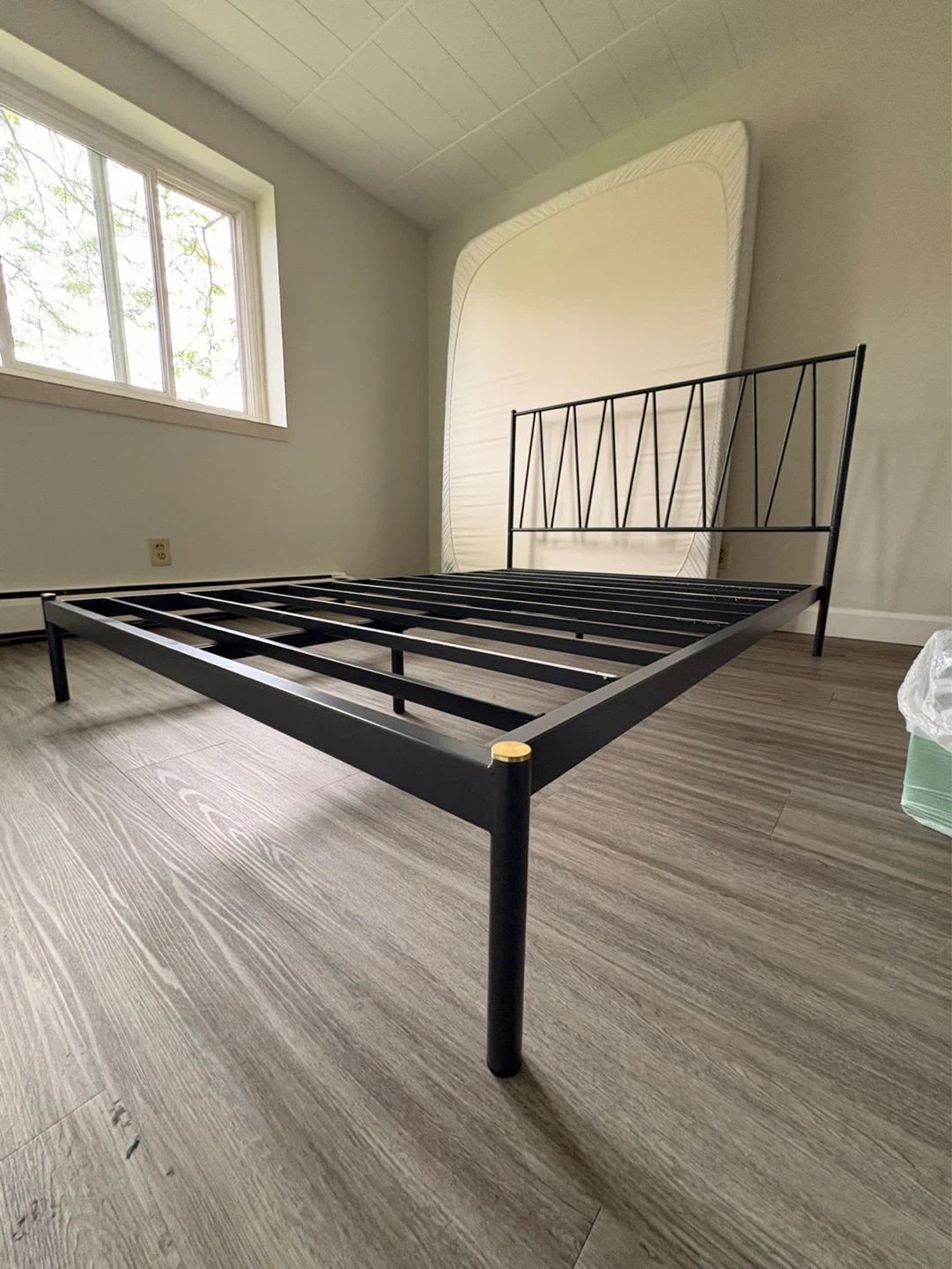 Black Metal Bed Frame with Headboard - photo 3