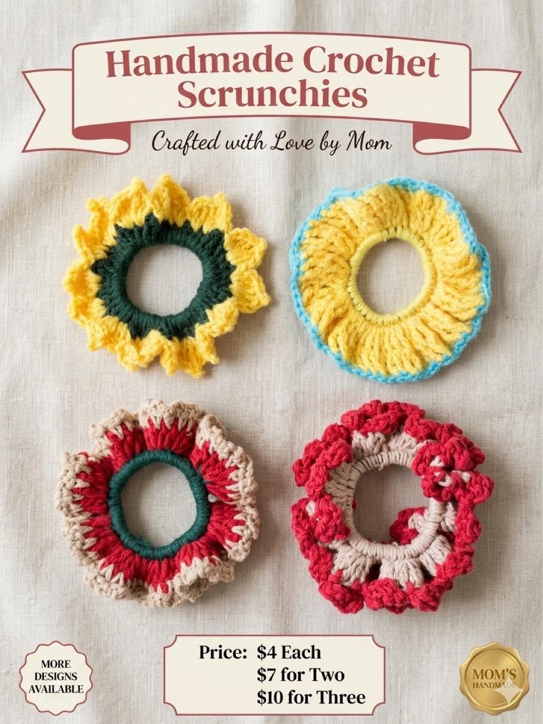 Handmade Crochet Scrunchies - photo 2