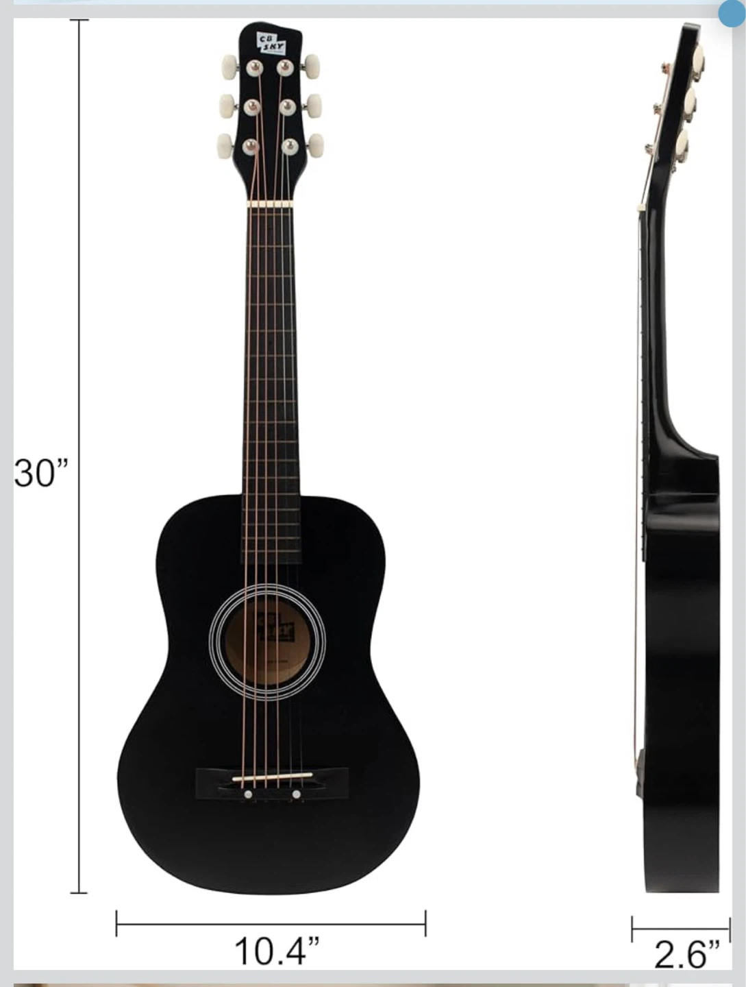 30-inch Junior (Black)/Student Acoustic Guitar/Kids - photo 3
