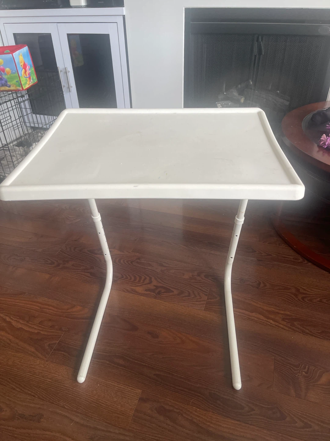 Adjustable White Tray Table
