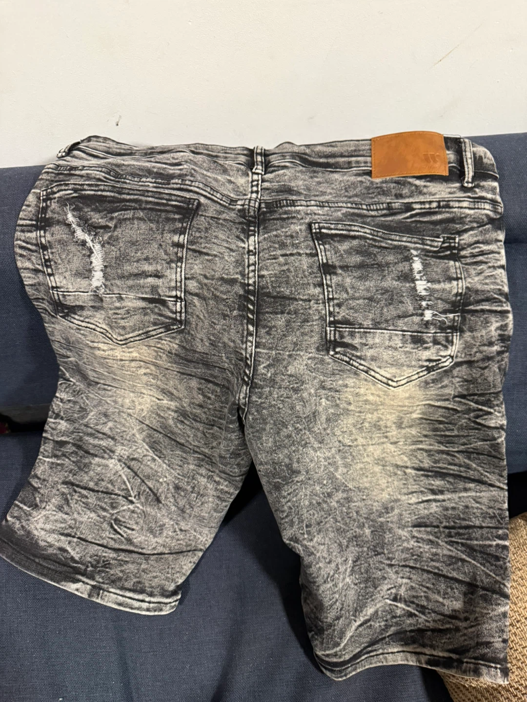 Waimea Men's Distressed Wash Denim Shorts Size 40 - photo 5