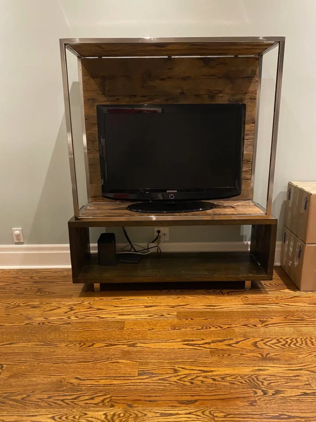 FREE! Industrial Style TV Stand Reclaimed Wood and Metal Frame