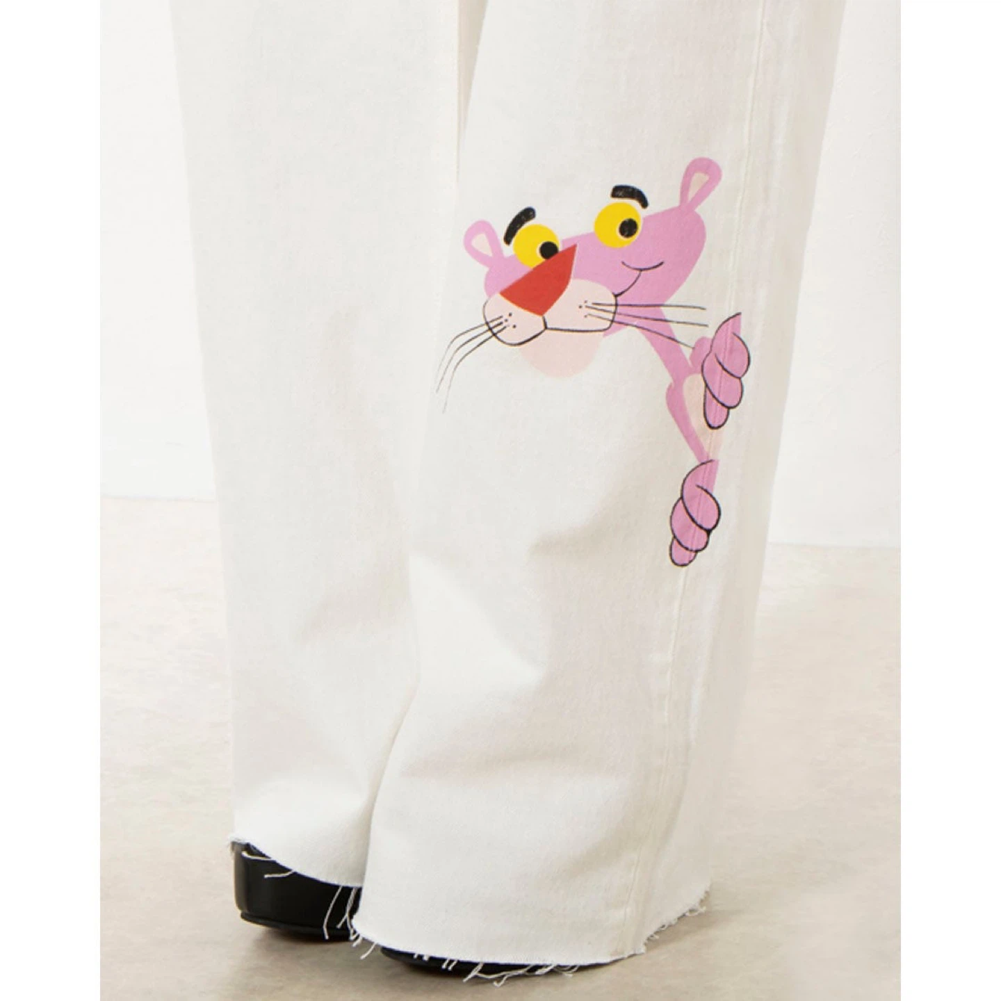 Desigual white wide leg pink panther jeans - photo 4
