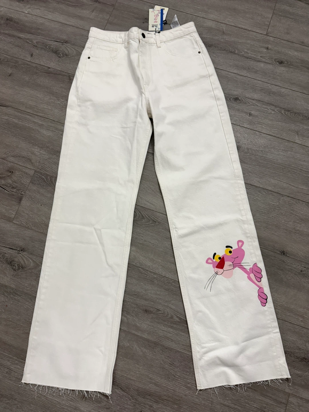 Desigual white wide leg pink panther jeans - photo 5