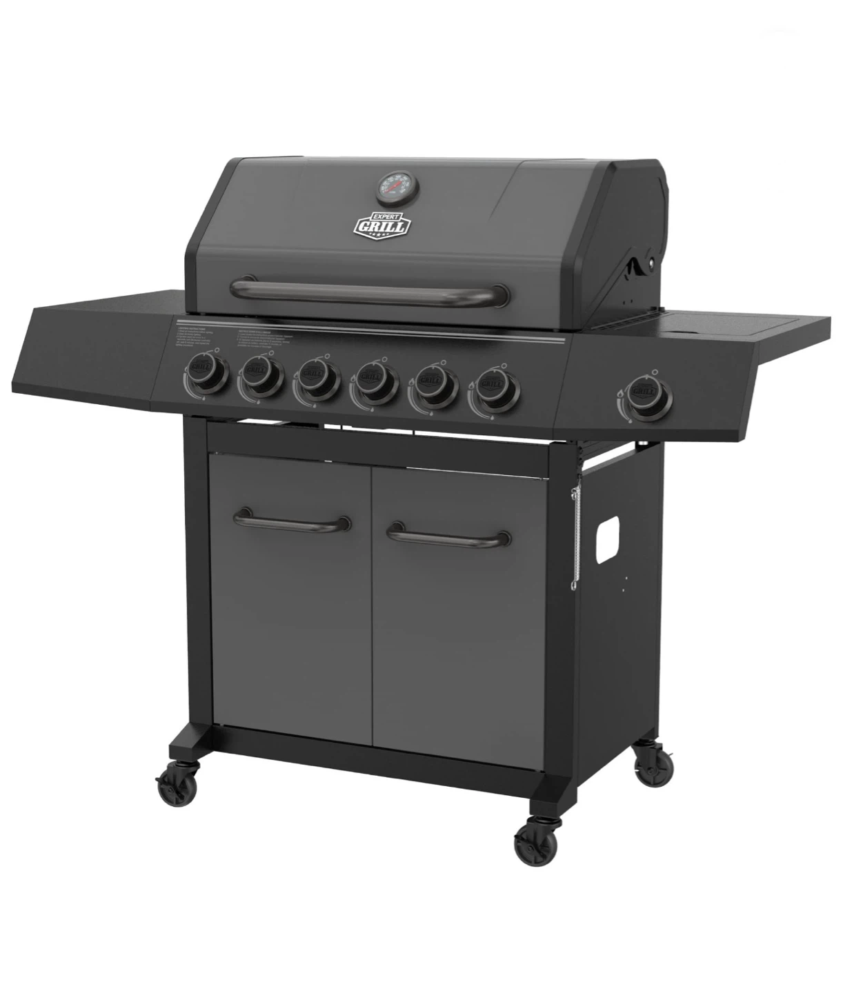 Brandnew 6-Burner Gas BBQ Grill with Side Burner, Graphite
