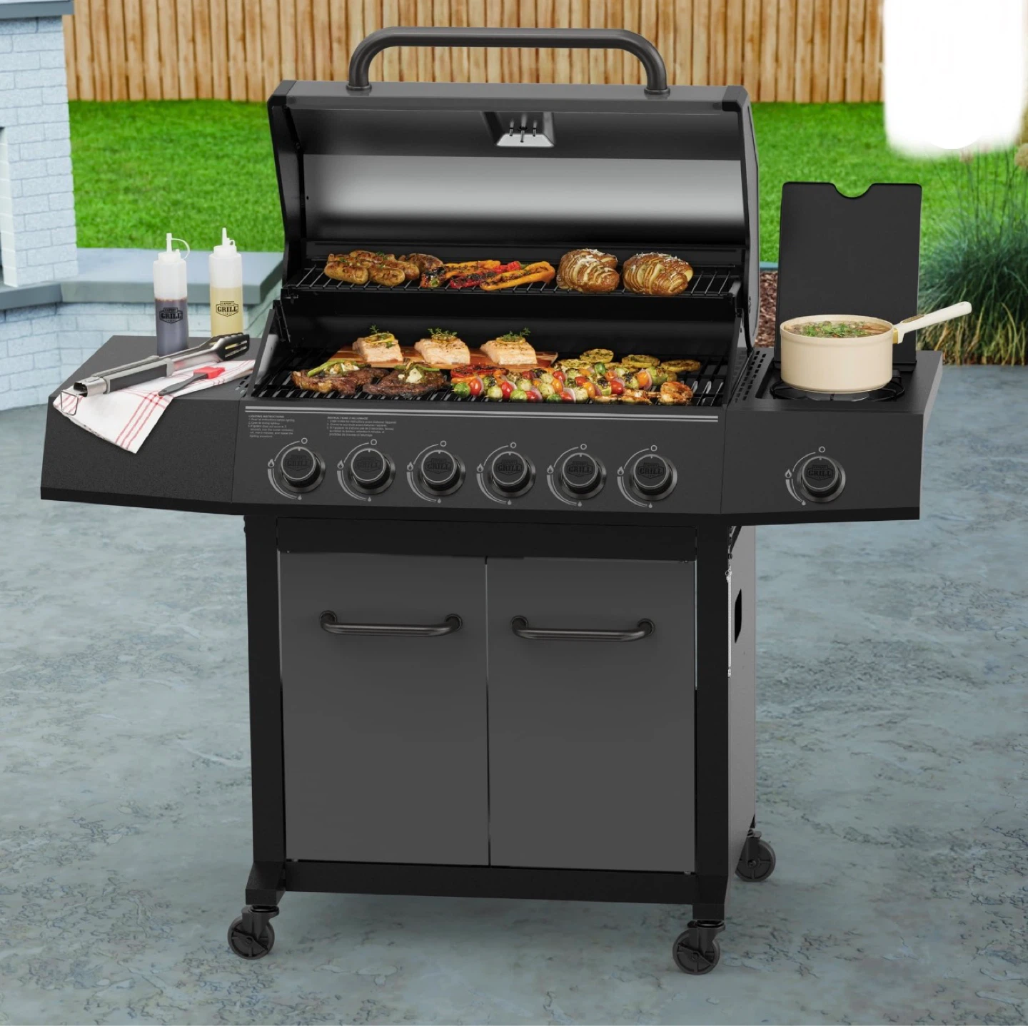 Brandnew 6-Burner Gas BBQ Grill with Side Burner, Graphite - photo 4