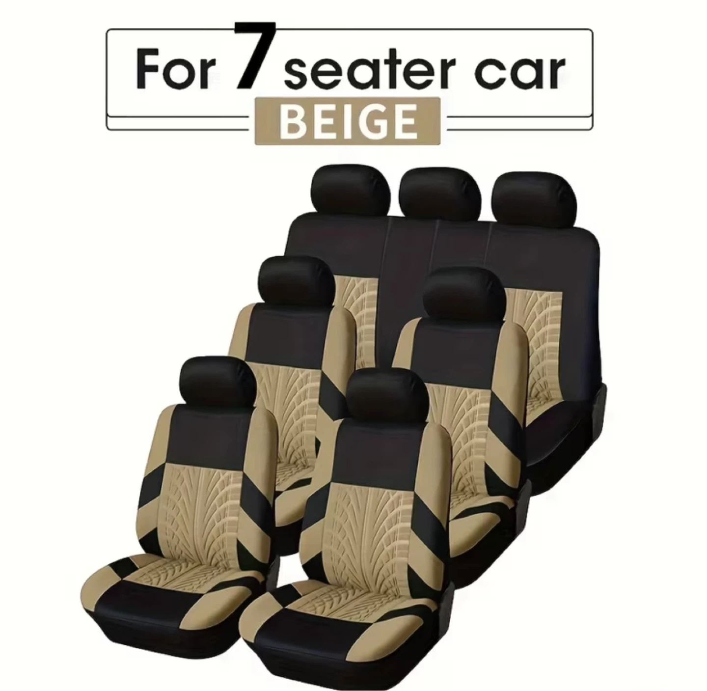 Car Seat Covers for 7 Seater - Beige