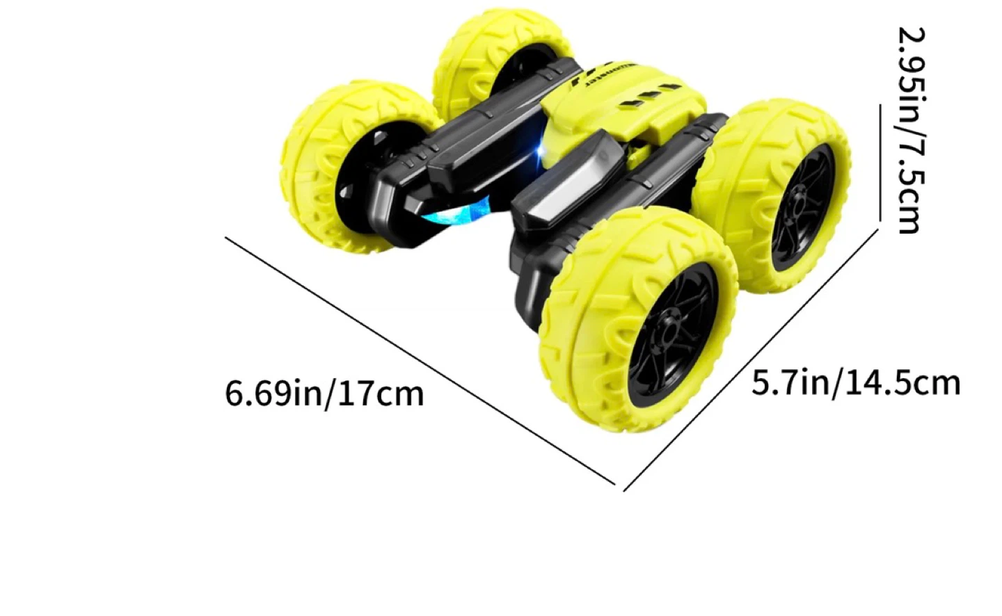 Yellow Double-Sided Stunt RC Car - photo 4