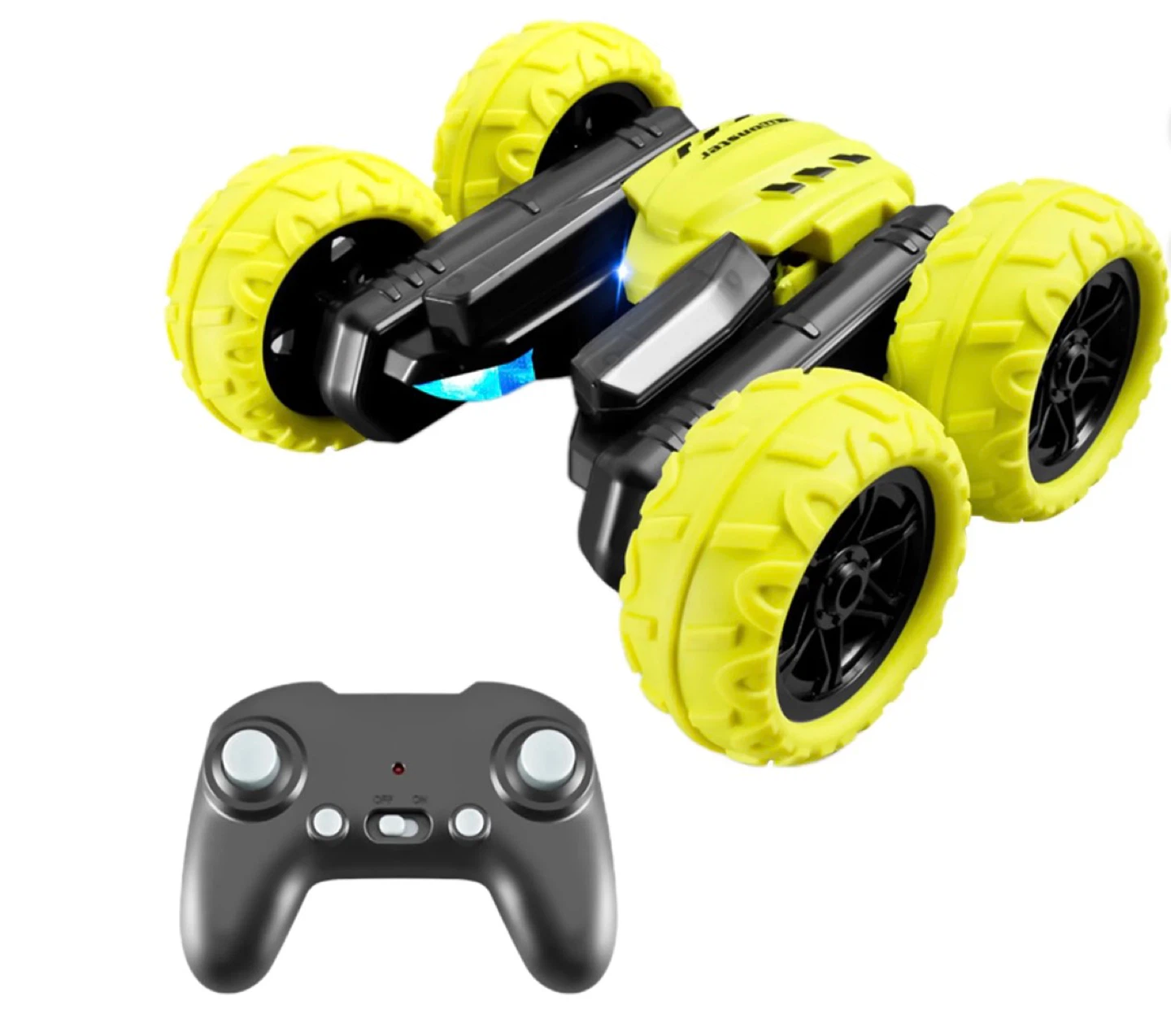 Yellow Double-Sided Stunt RC Car - photo 2