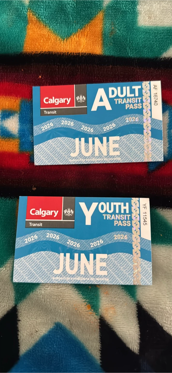 Calgary Transit Adult and Youth June 2026 Monthly Passes