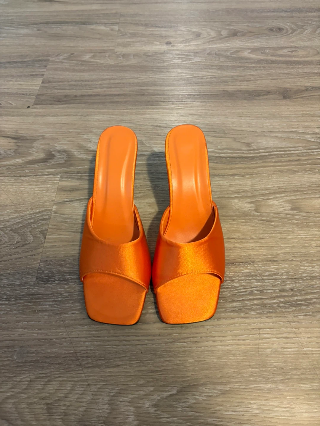 Orange kitten heels