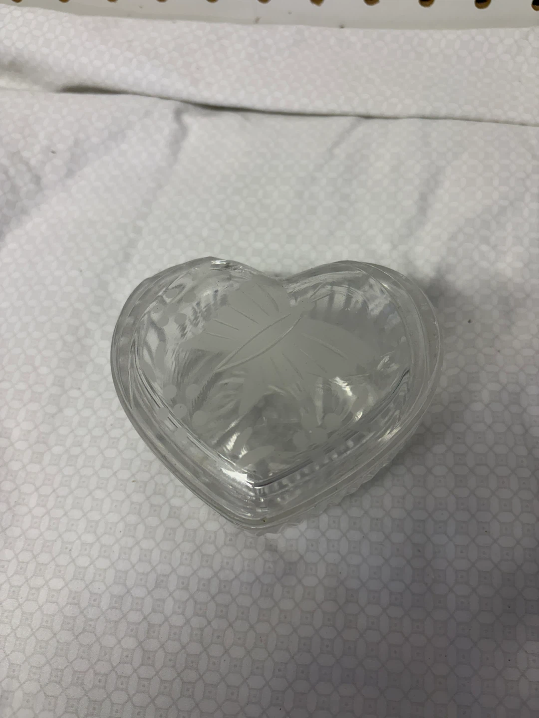 Glass Heart Trinket Box