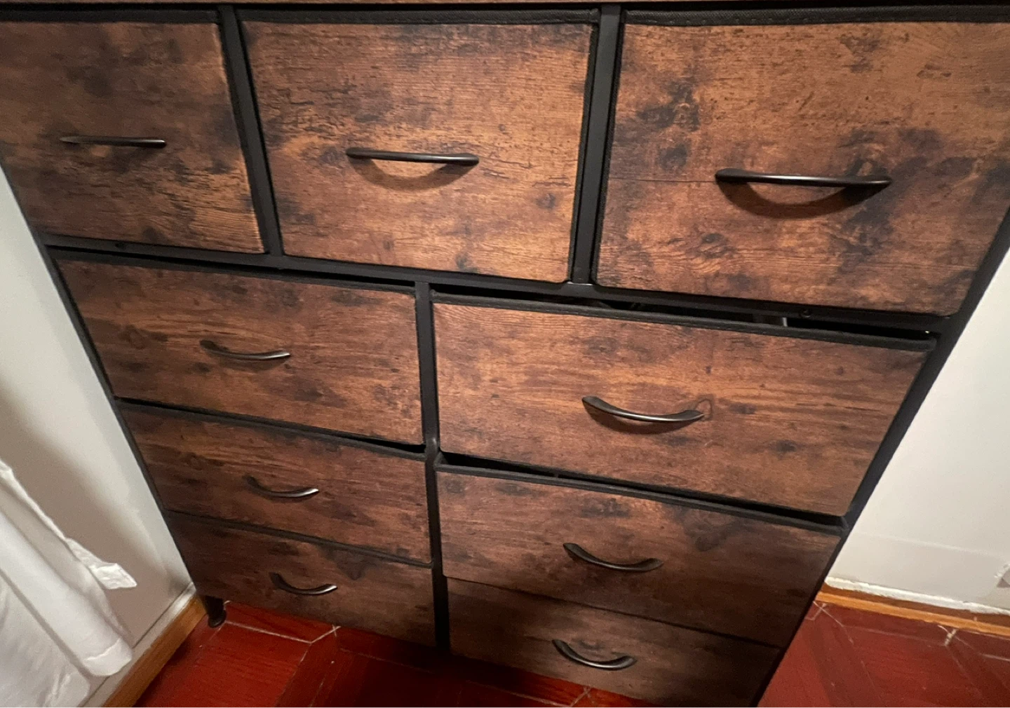 Rustic Wood Fabric Dresser