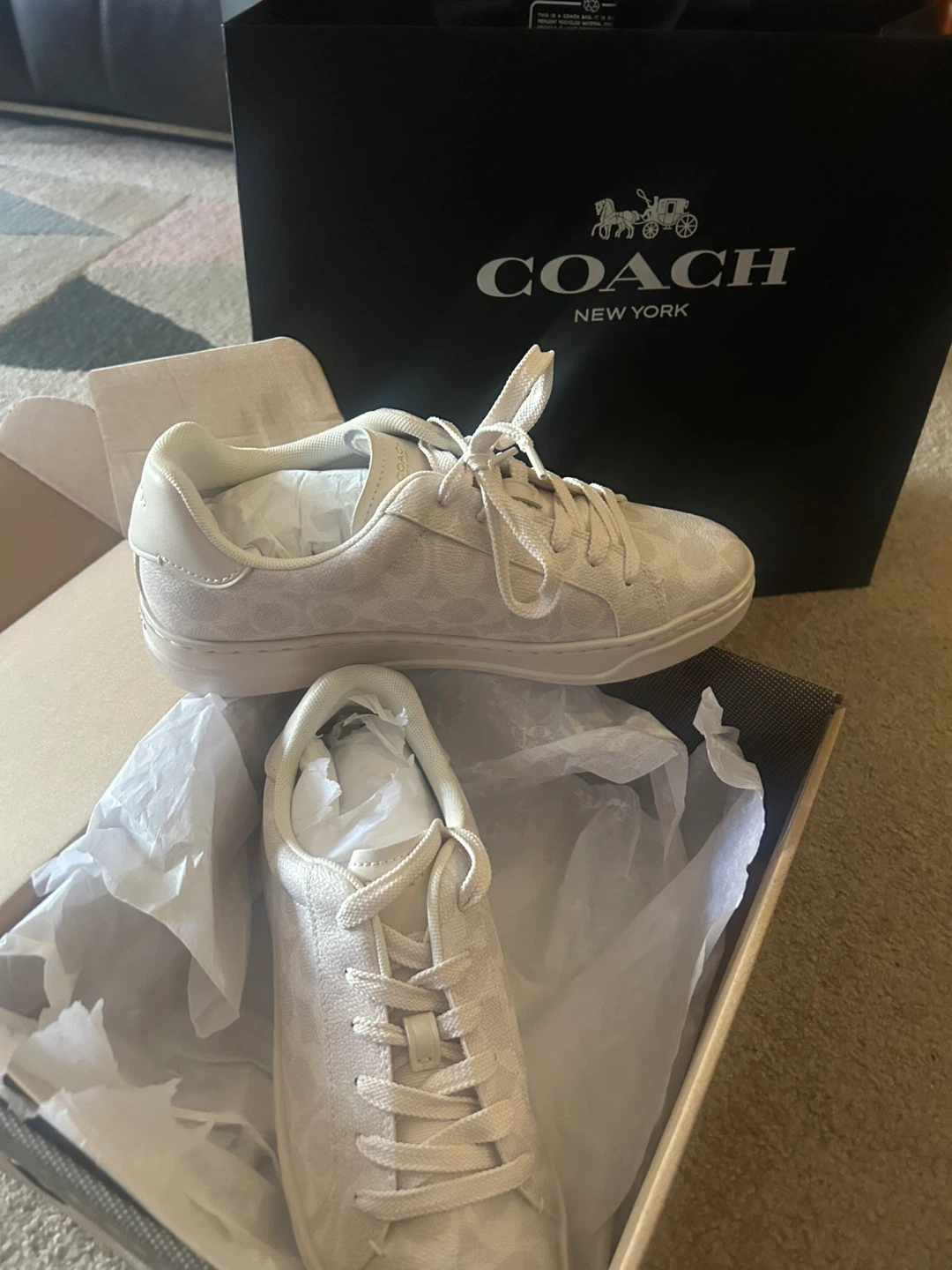 Coach High Line Sig CC Sneakers - Off White - Size 8.5 - photo 3