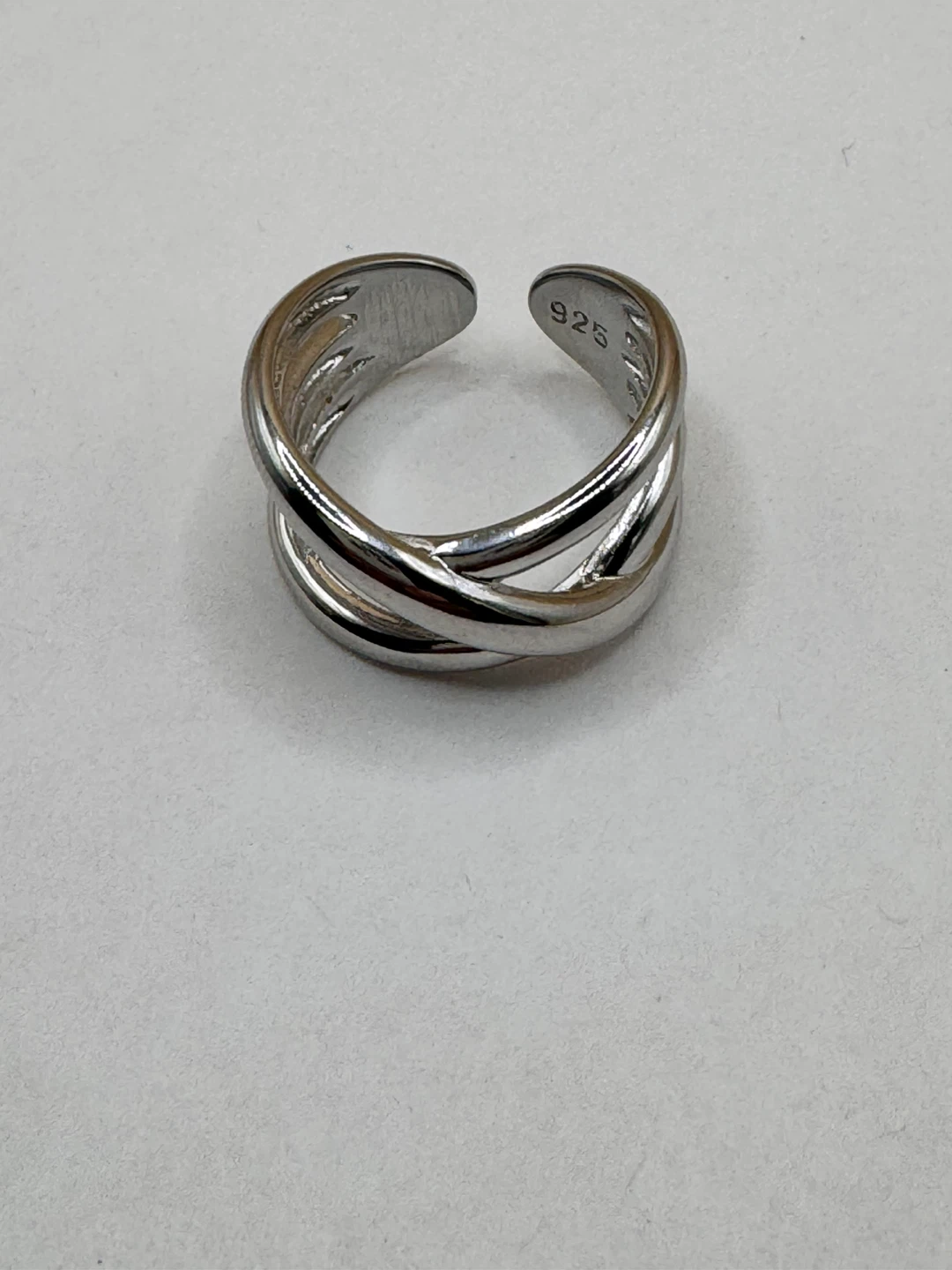 Sterling Silver 925 Interlocking Band Ring