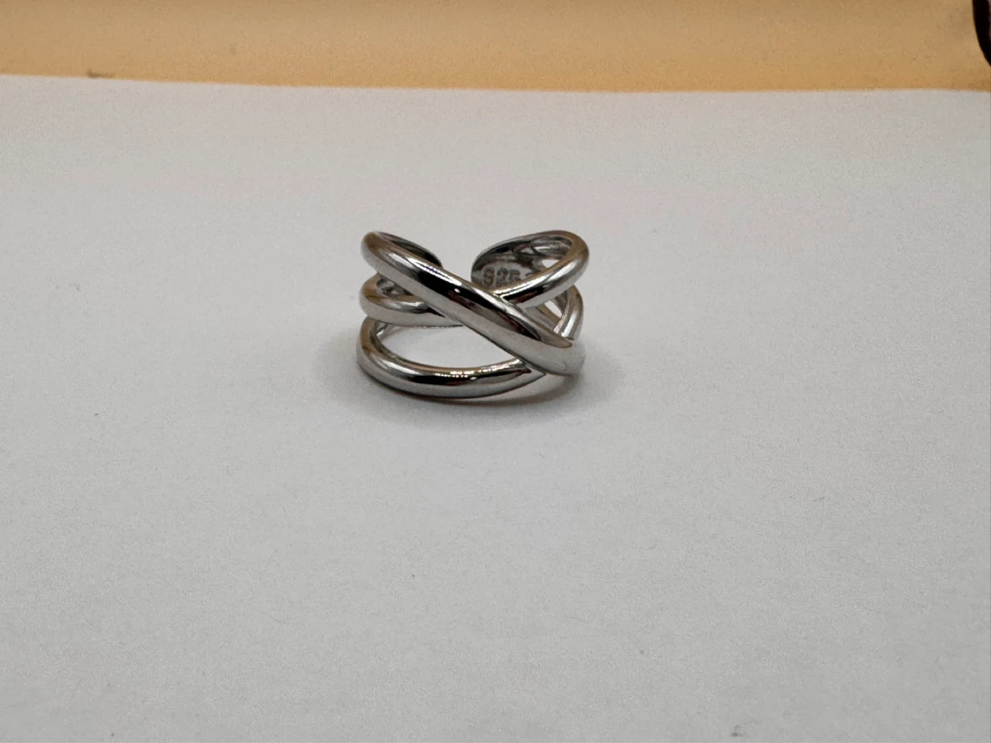 Sterling Silver 925 Interlocking Band Ring - photo 2