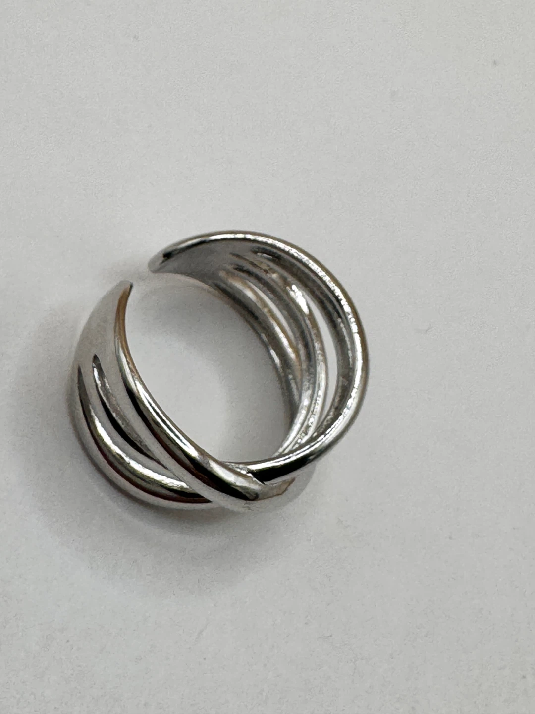 Sterling Silver 925 Interlocking Band Ring - photo 5