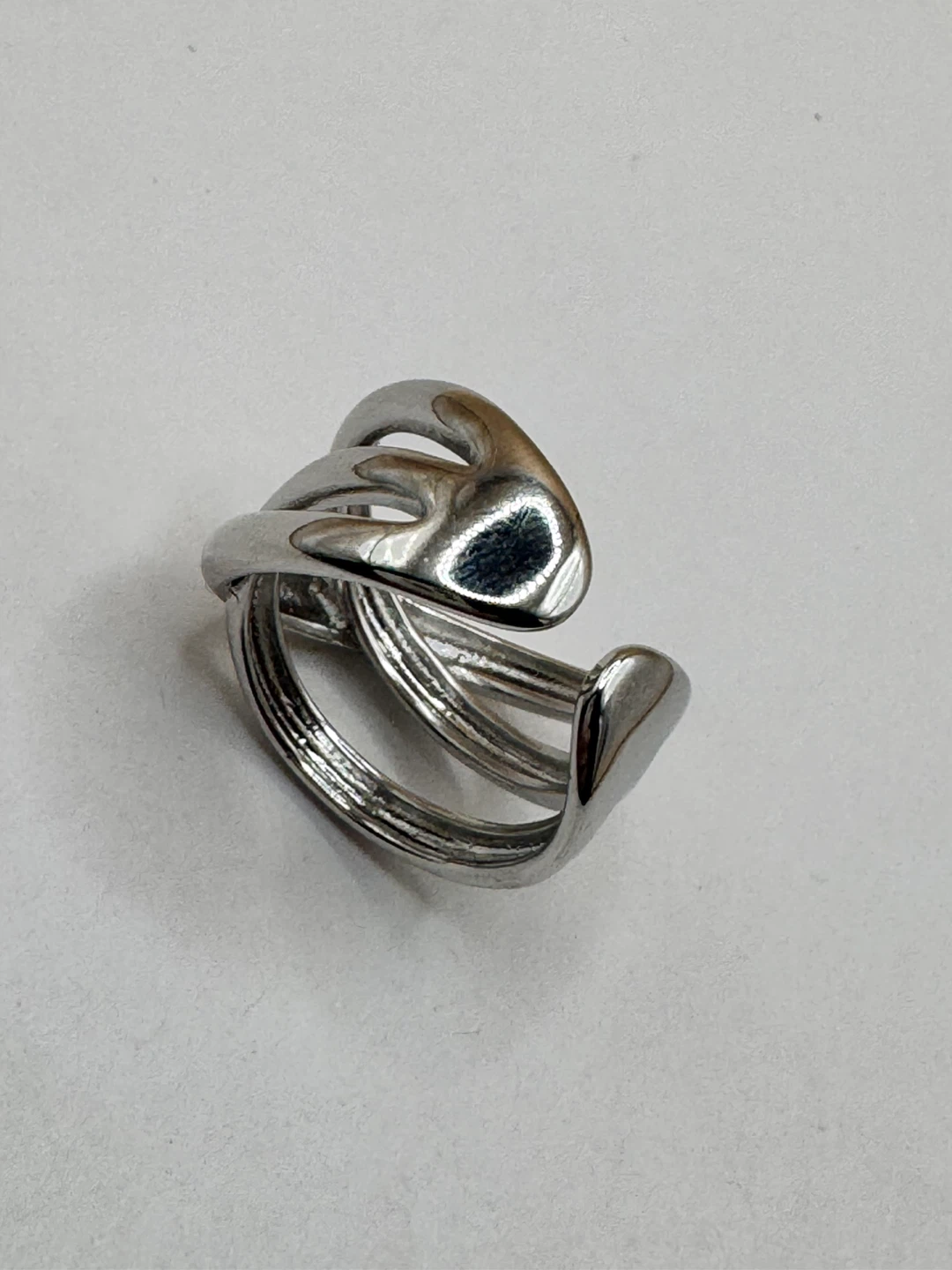 Sterling Silver 925 Interlocking Band Ring - photo 4