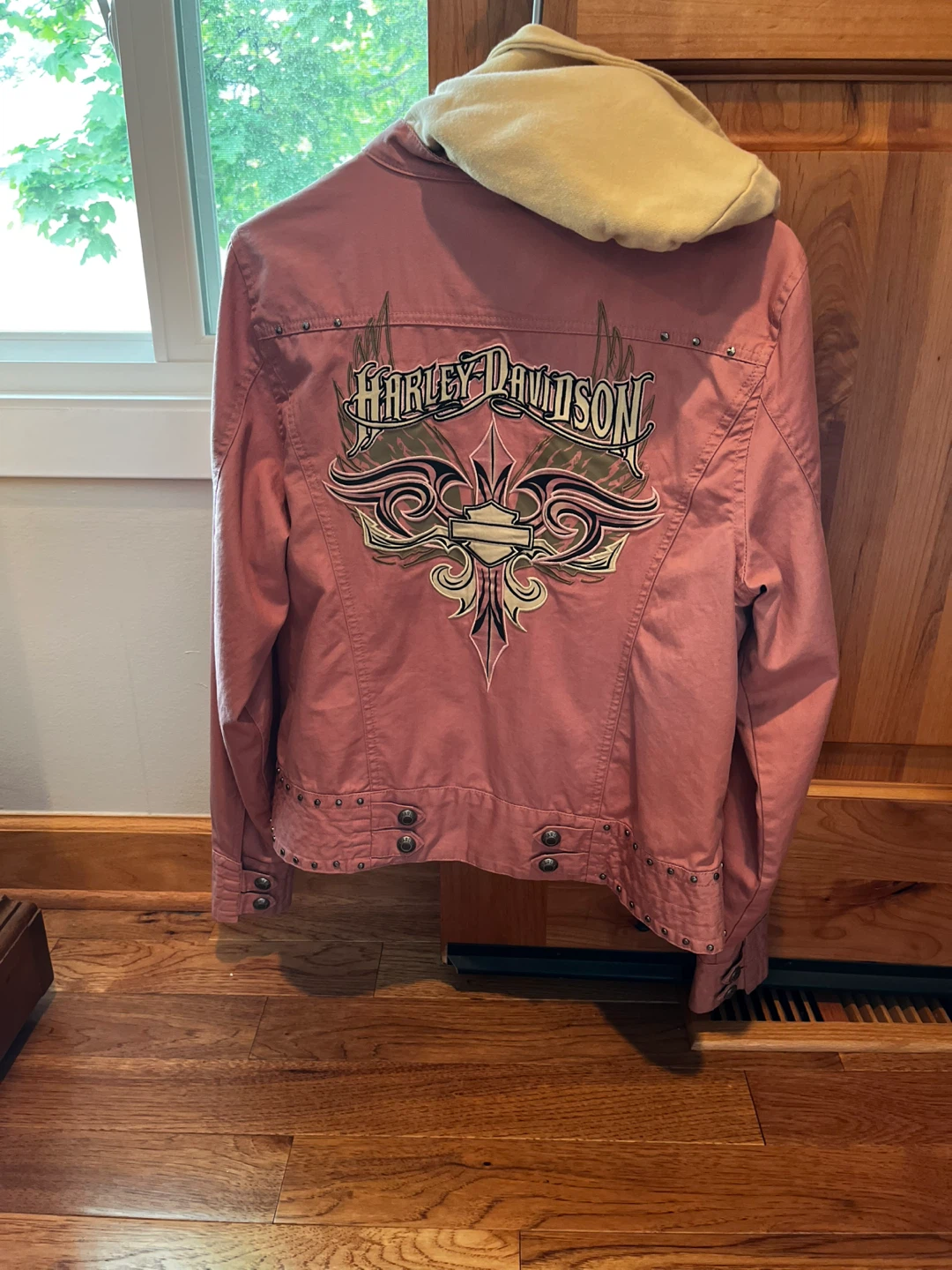Harley-Davidson Pink Studded Jacket with Hoodie - photo 2
