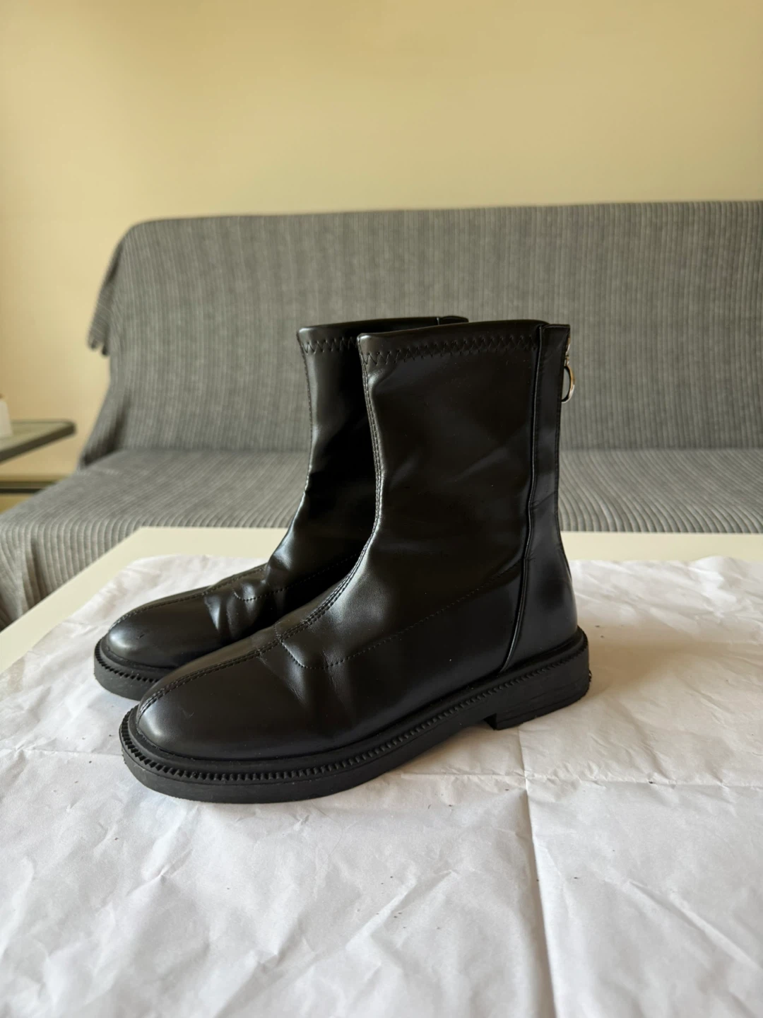 Black Zipper Boots