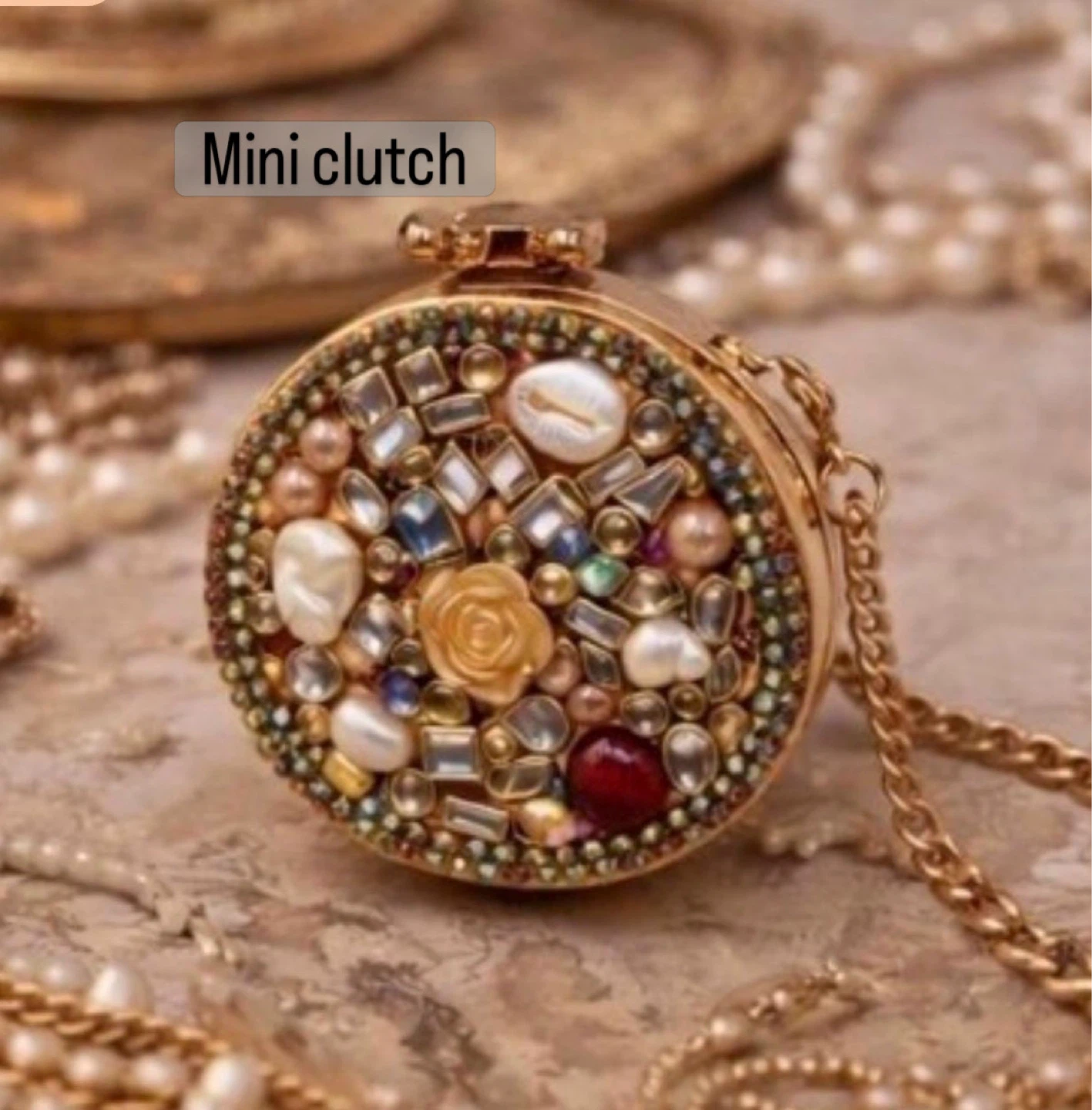 Mini clutch with ornate embellishments mini clutch