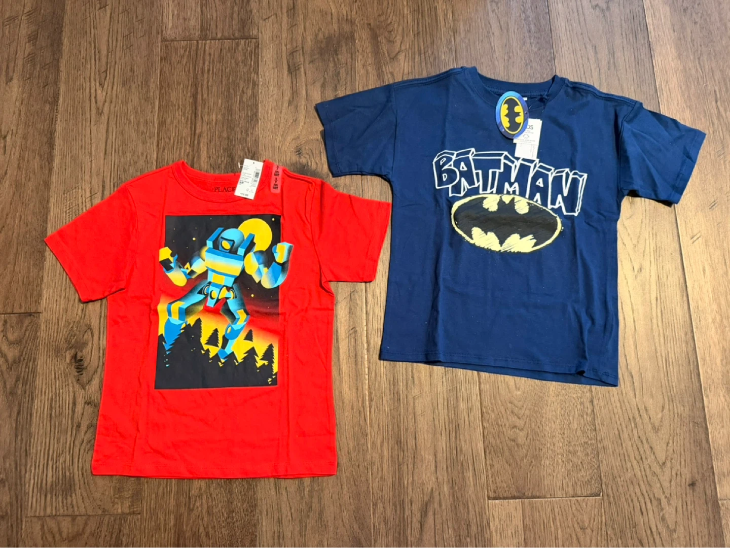 Brand New Kids Size 5-6 Tshirts (Robot & Batman Graphic)