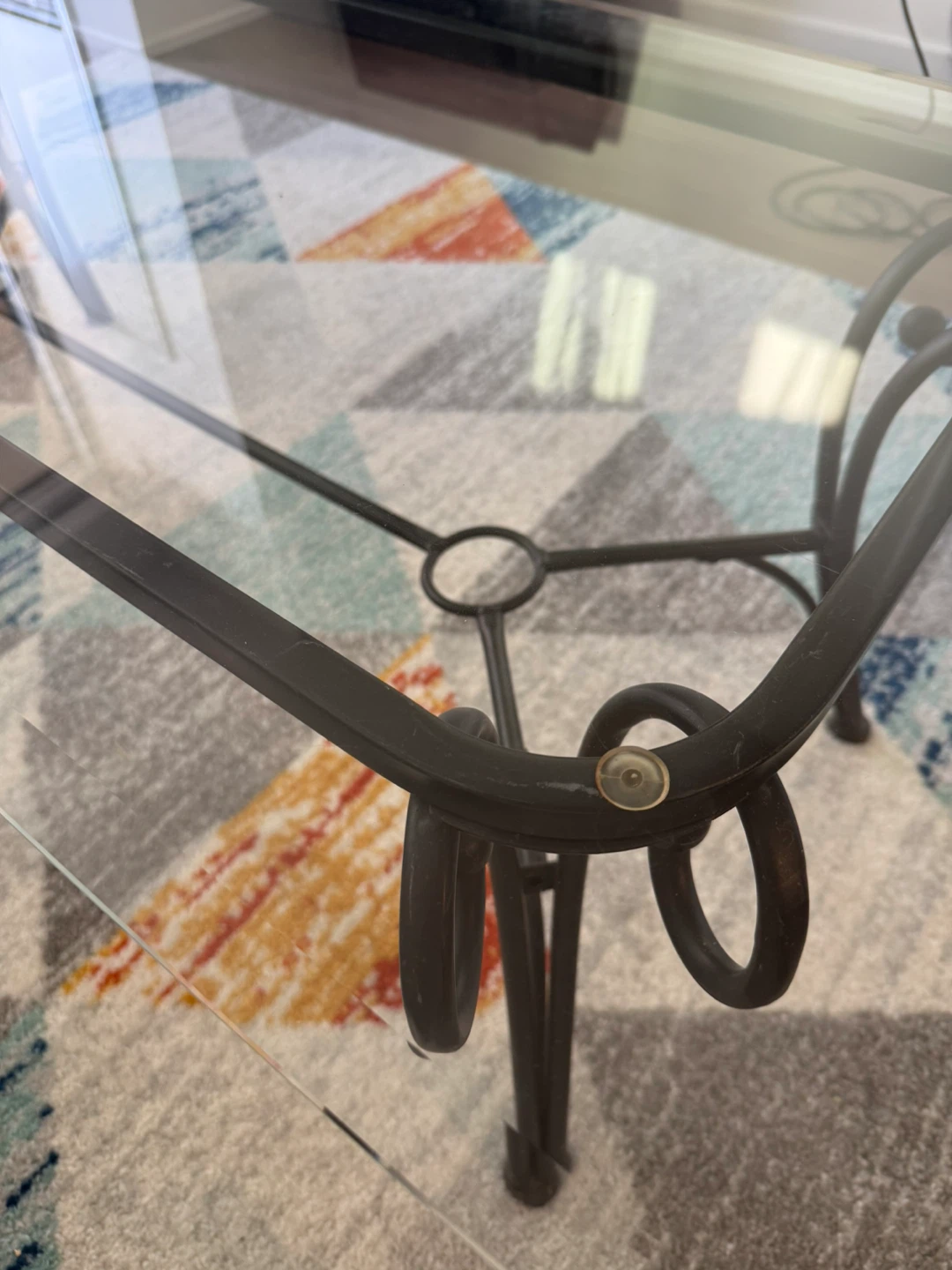 Glass Top Coffee Table with Metal Base - photo 3