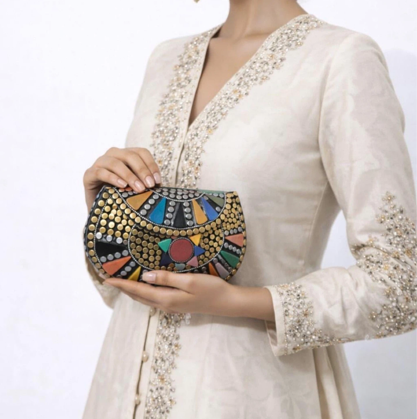 Mosaic Clutch with Chain Strap - photo 3