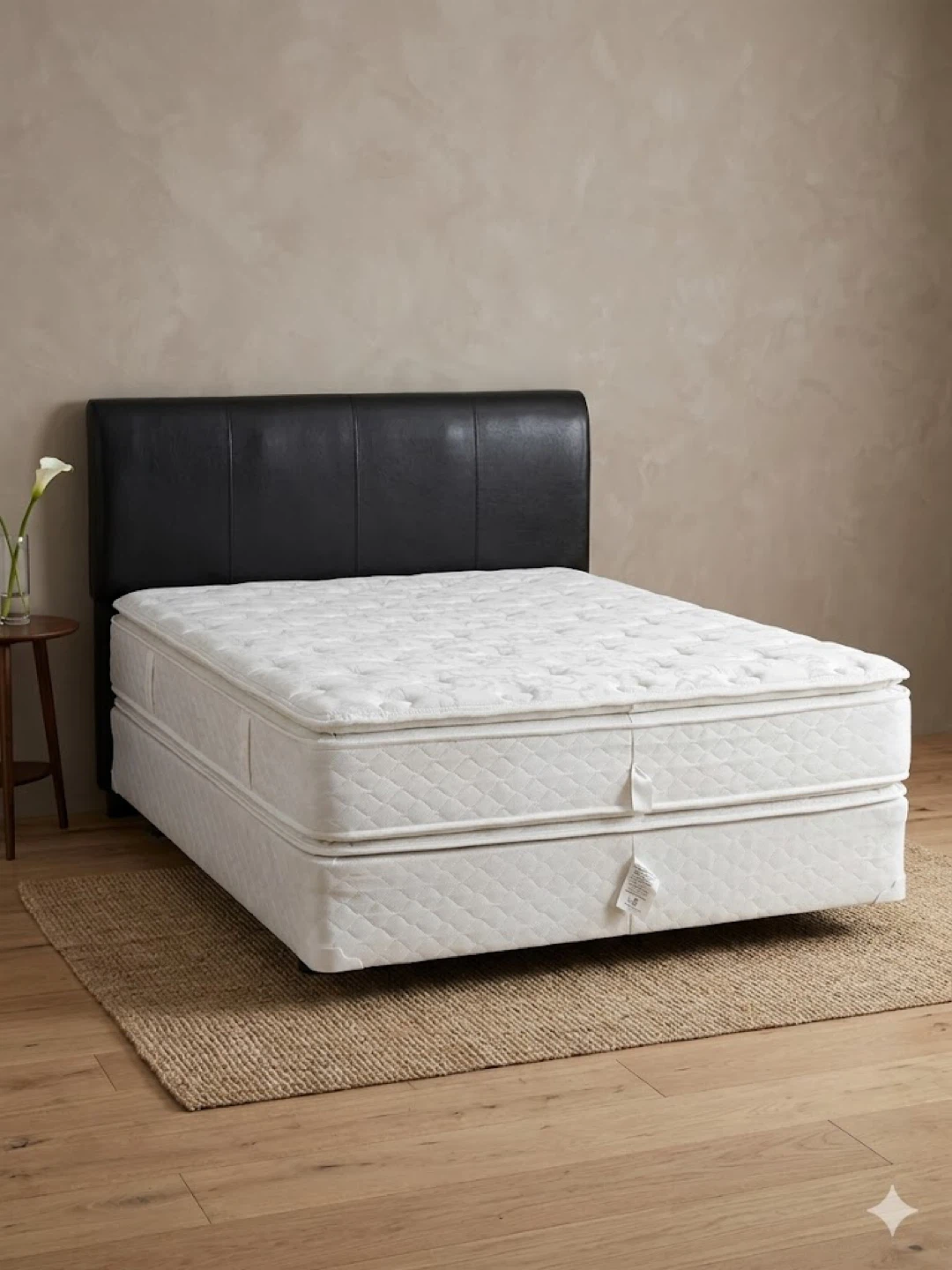 Brown Queen Bed Set – Complete with Mattress