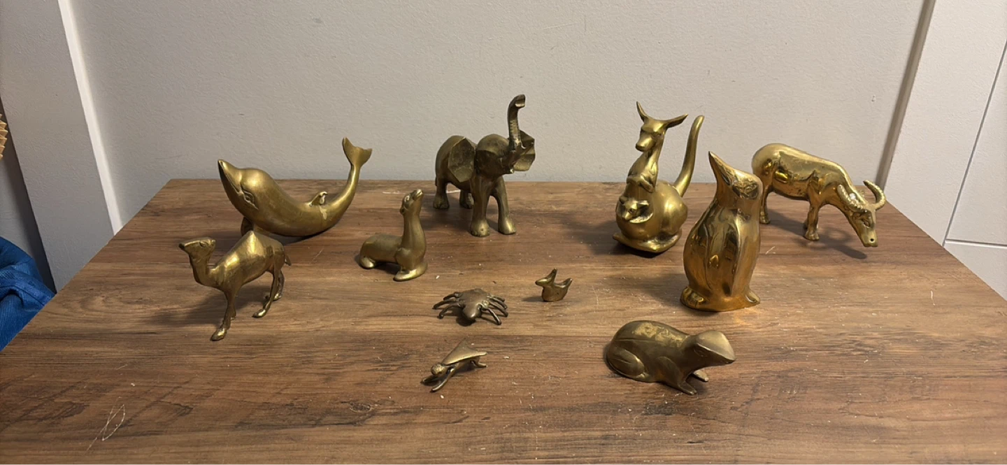 Collection of Brass Animal Figurines