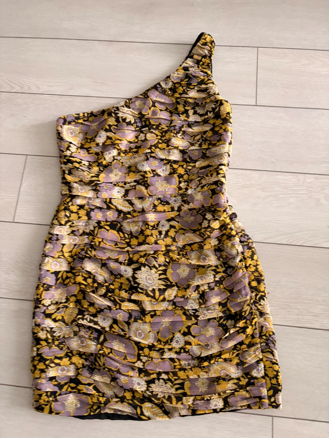 ZARA One-Shoulder Floral Dress