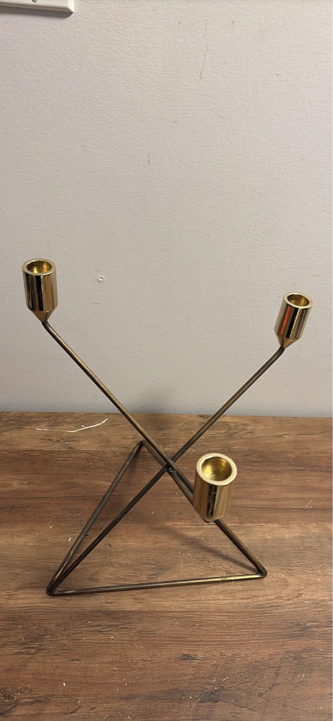Brass Metal 3-Candle Candelabra - photo 5
