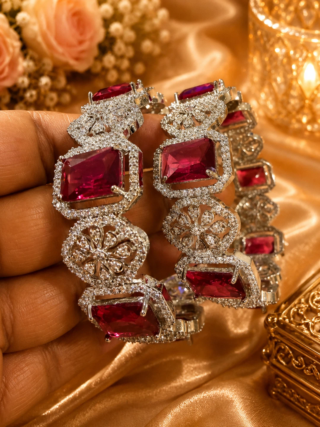 Stunning Ruby and Diamond Tennis Bracelet - photo 2