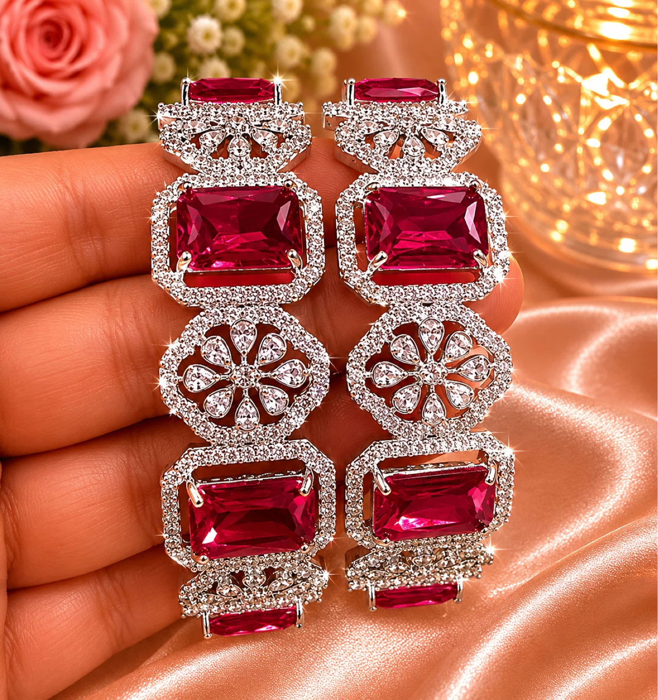 Stunning Ruby and Diamond Tennis Bracelet