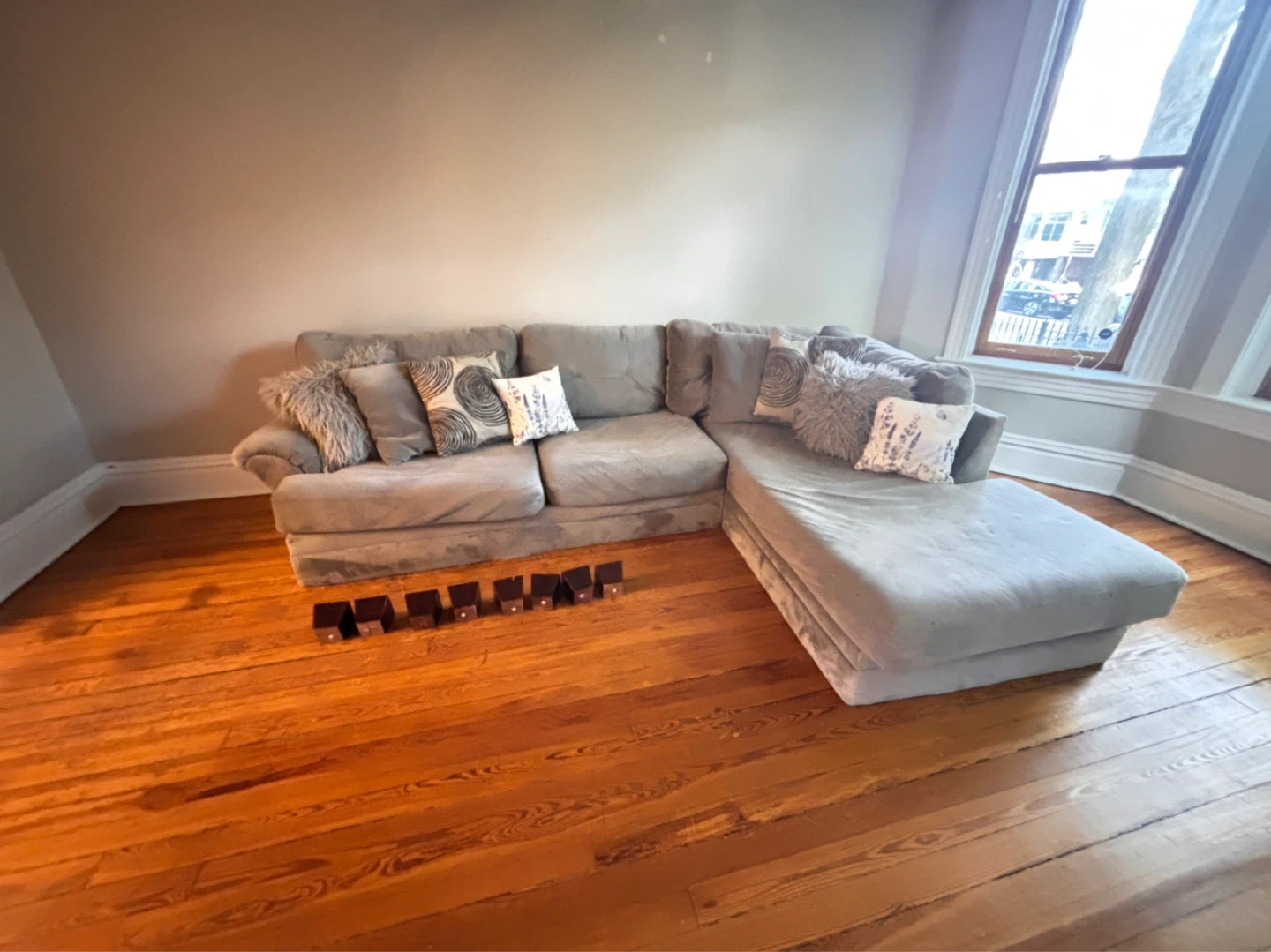 Gray Sectional Sofa with Chaise