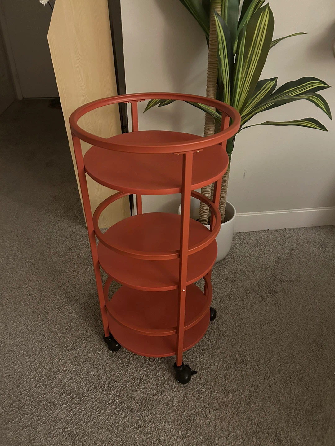 Red Rolling Bar Cart / organizer - photo 2