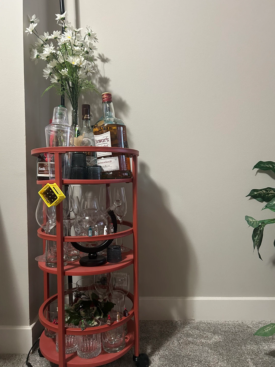 Red Rolling Bar Cart / organizer