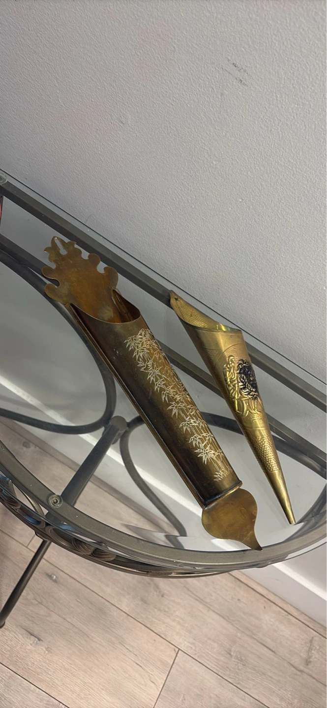 Brass Wall Sconce Vase with Embossed Lion - photo 2