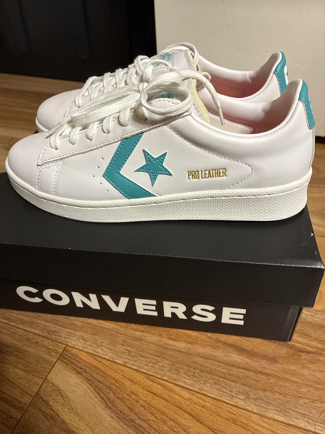 Converse Pro Leather White Teal Shoes Size 9.5 - photo 3