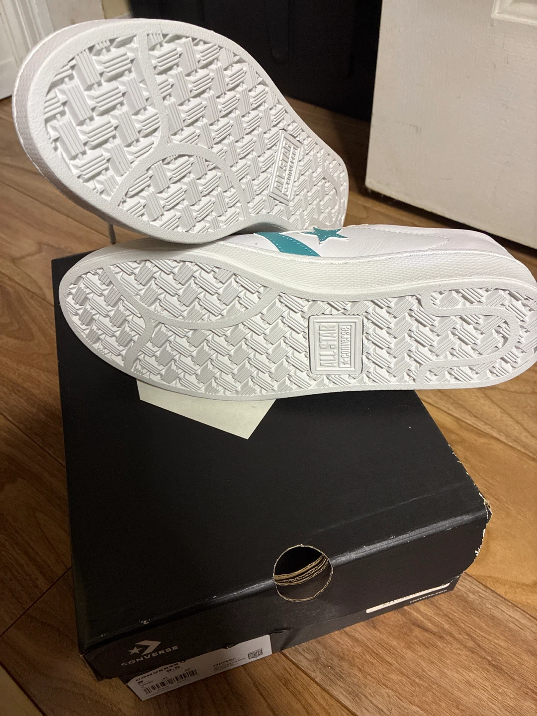 Converse Pro Leather White Teal Shoes Size 9.5 - photo 4