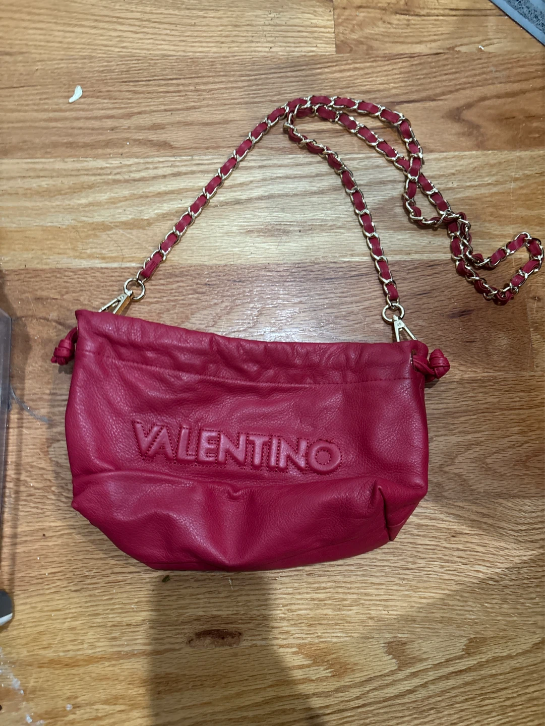 Valentino Red Leather Chain Shoulder Bag