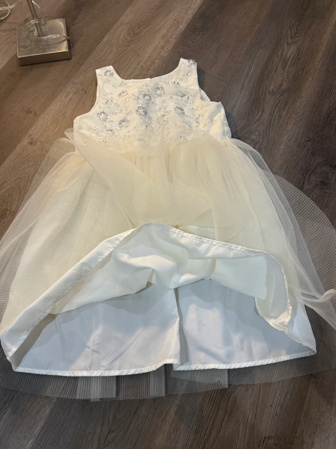 Cream Tulle Dress with Beading - photo 3
