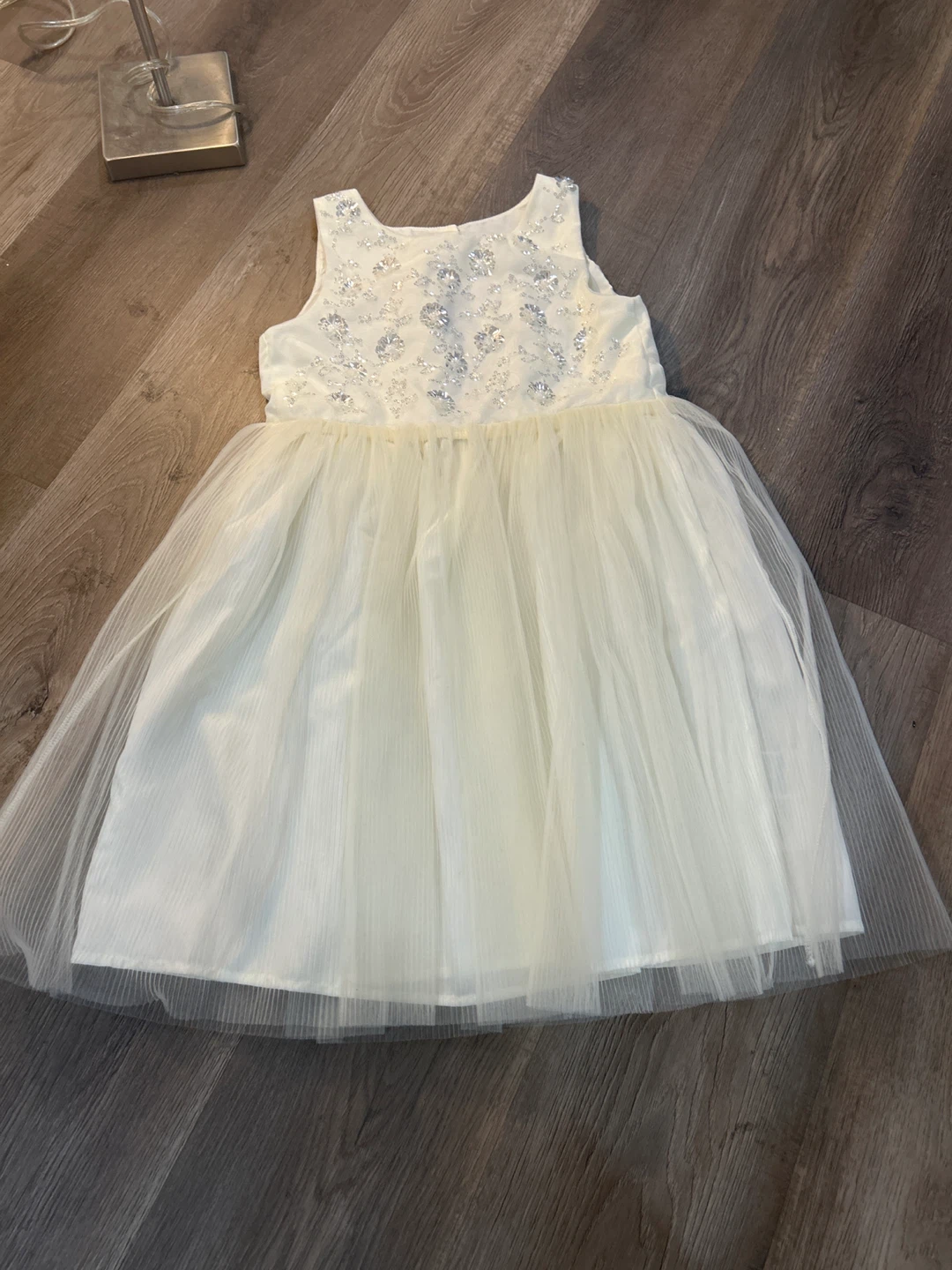 Cream Tulle Dress with Beading