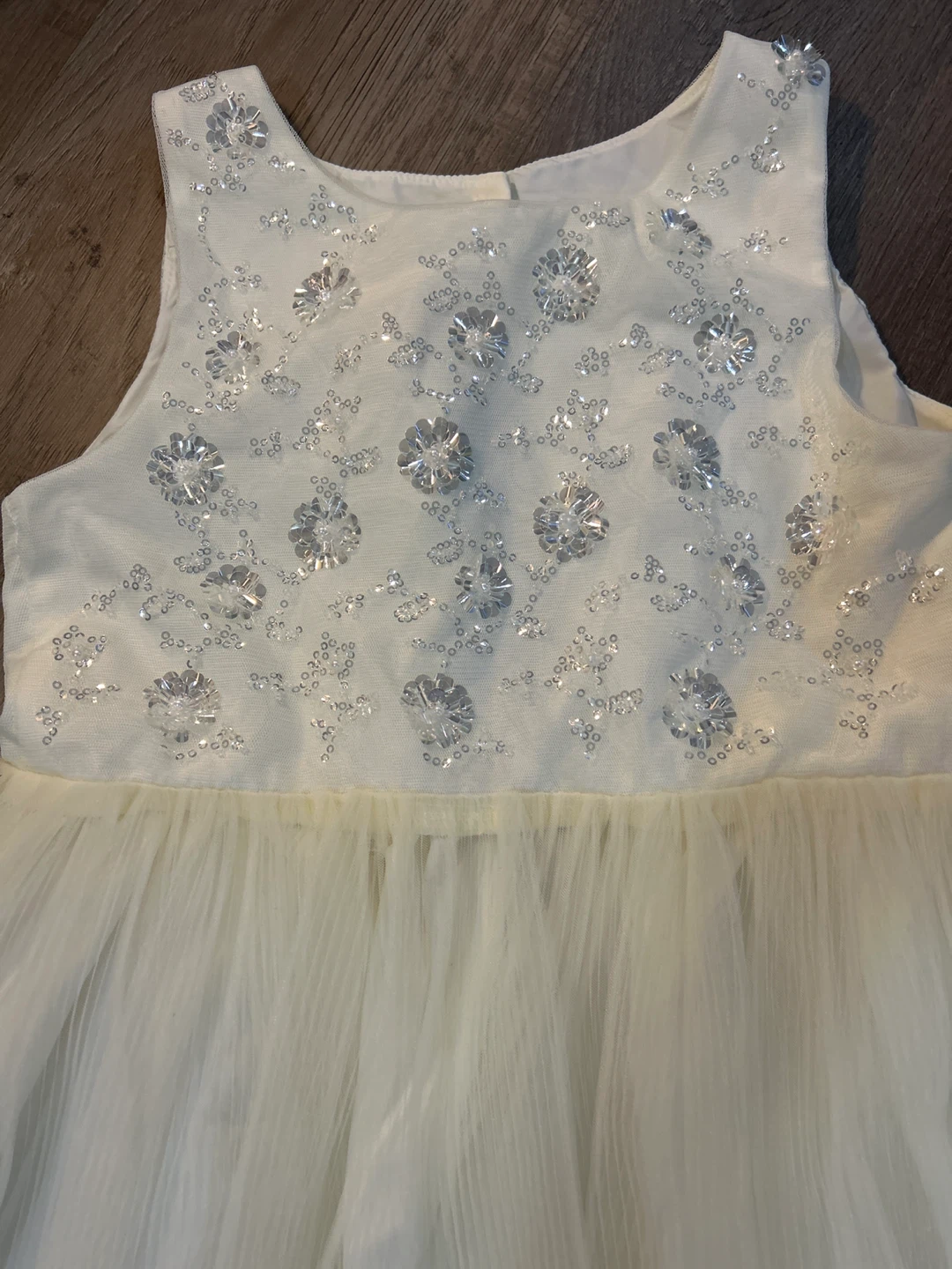 Cream Tulle Dress with Beading - photo 2